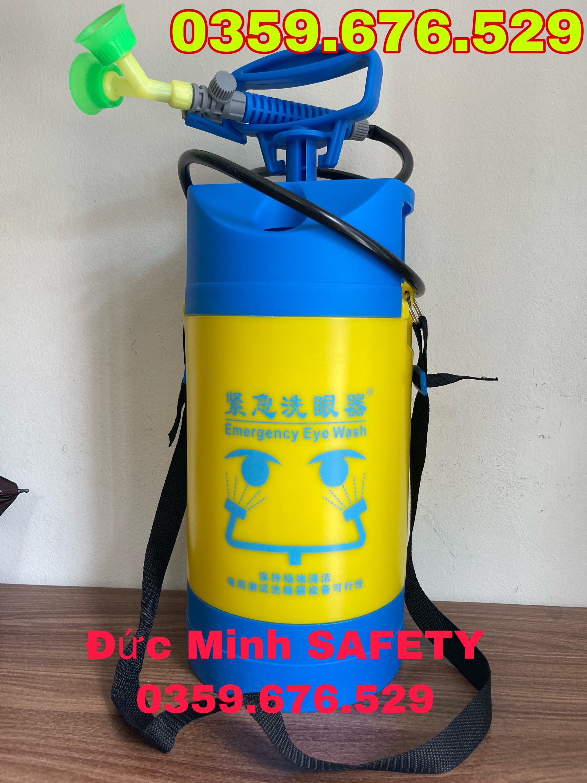 Bình rửa mắt di động cầm tay 5 lít, bồn rửa mắt cầm tay