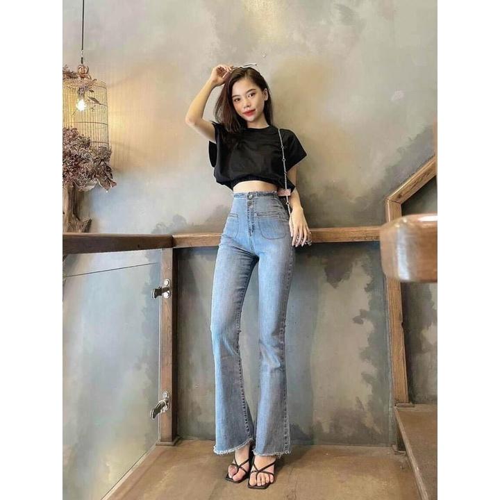 QUẦN JEAN LOE CẠP CAO XANH NHẠT NEW