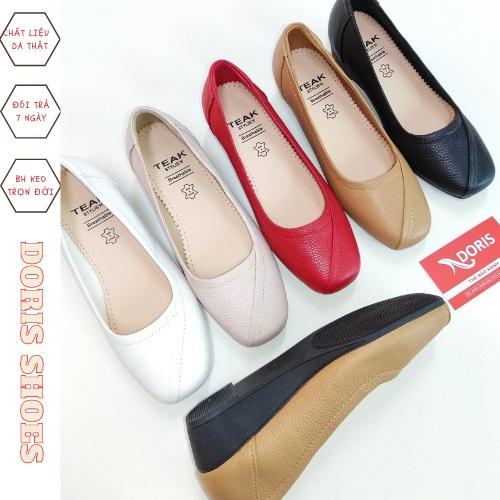 Giày Búp Bê Đế Xuồng da thật 3cm mũi vuông DR304