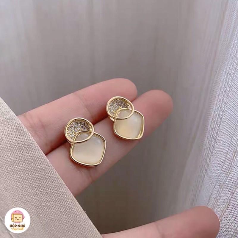Bông tai nữ đá bạc s925