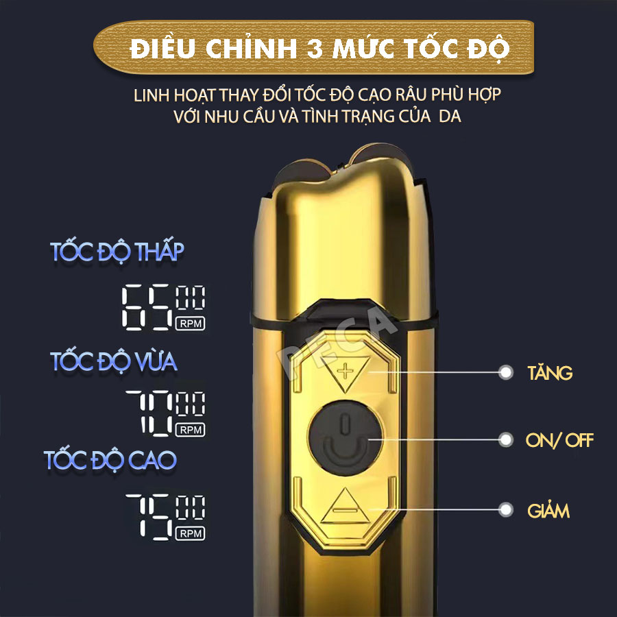 Máy cạo râu Kemei KM-TX10 điều chỉnh 3 mức tốc độ, màn hình LCD, công suất mạnh mẽ 5W - Hàng chính hãng