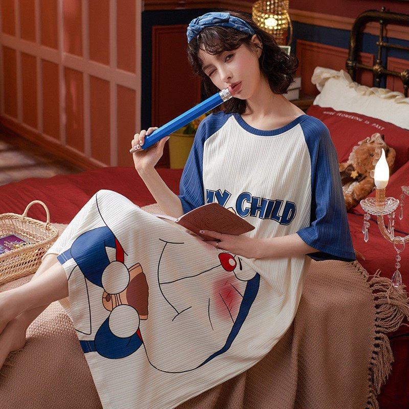 Váy Cotton Cổ Tròn