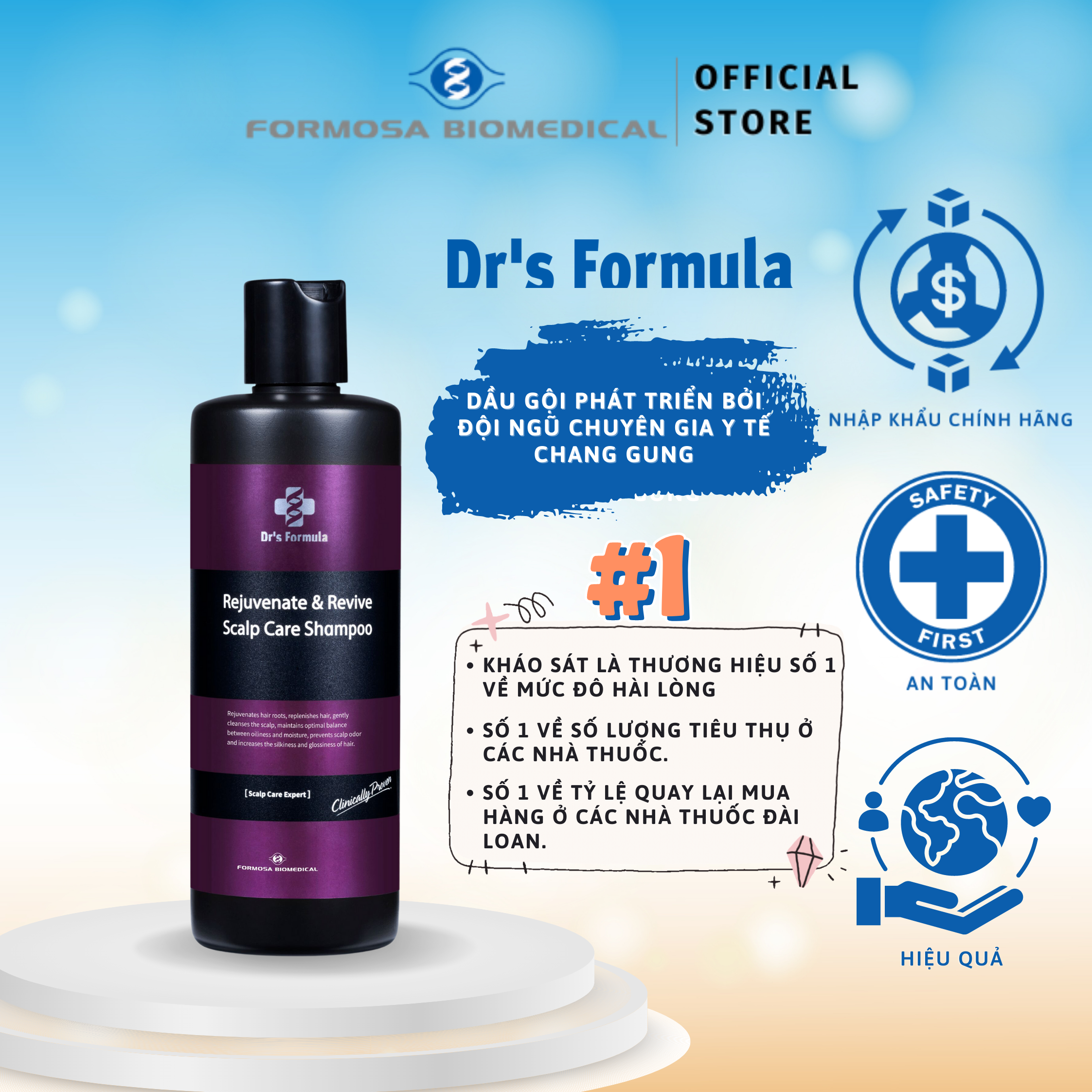 Dầu Gội Dưỡng Đen Và Trẻ Hóa Tóc Dr's Formula Rejuvenate &amp; Revive Scalp Care Shampoo