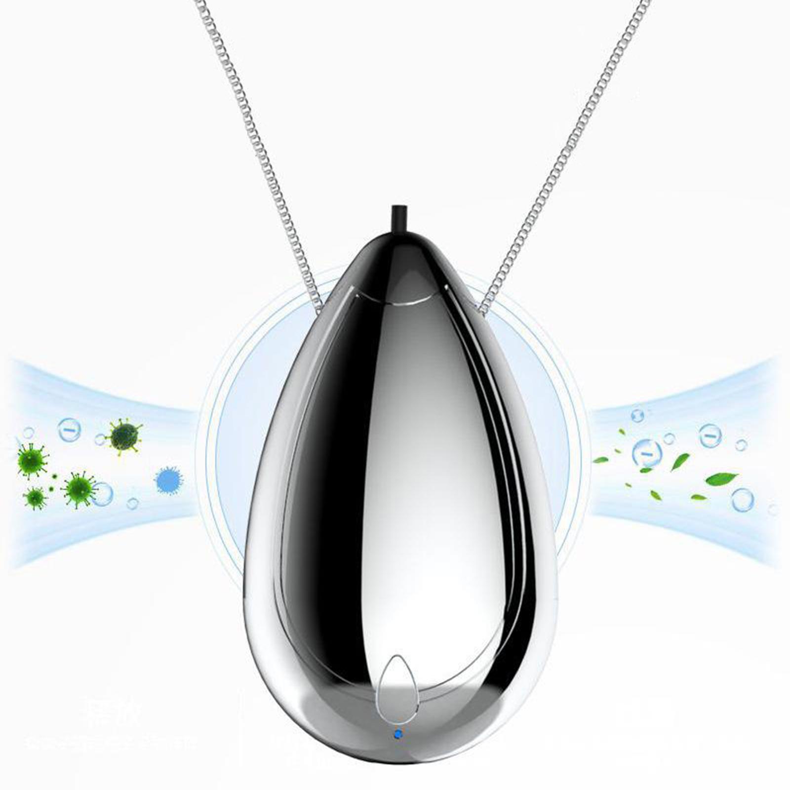 Wearable Air Purifier Super Quiet Personal Negative Ion Generator USB Portable Travel Size Necklace Style 20 millions/cm² Negative Nanometer Ions
