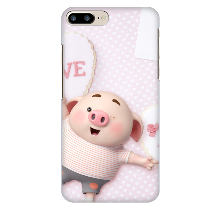 Ốp lưng nhựa cứng nhám dành cho iPhone 7 Plus in hình Heo Con Love