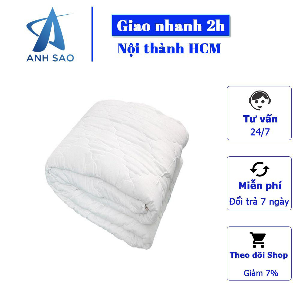 Mền chần gòn Cotton Cao cấp A - Chất liệu 100% Cotton thấm hút tốt, đường may tỉ mỉ - Màu trắng