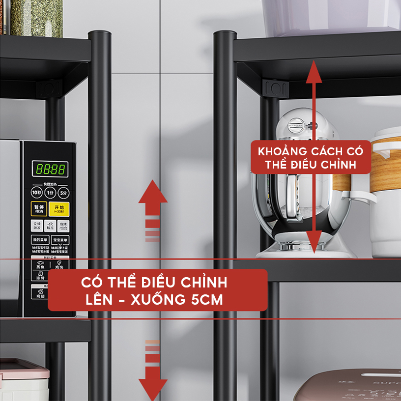 Kệ Bếp Đa Năng Để Đồ Nặng Siêu Bền Chắc Chắn Chịu Lực 300kg 3 tầng 60cm 0144