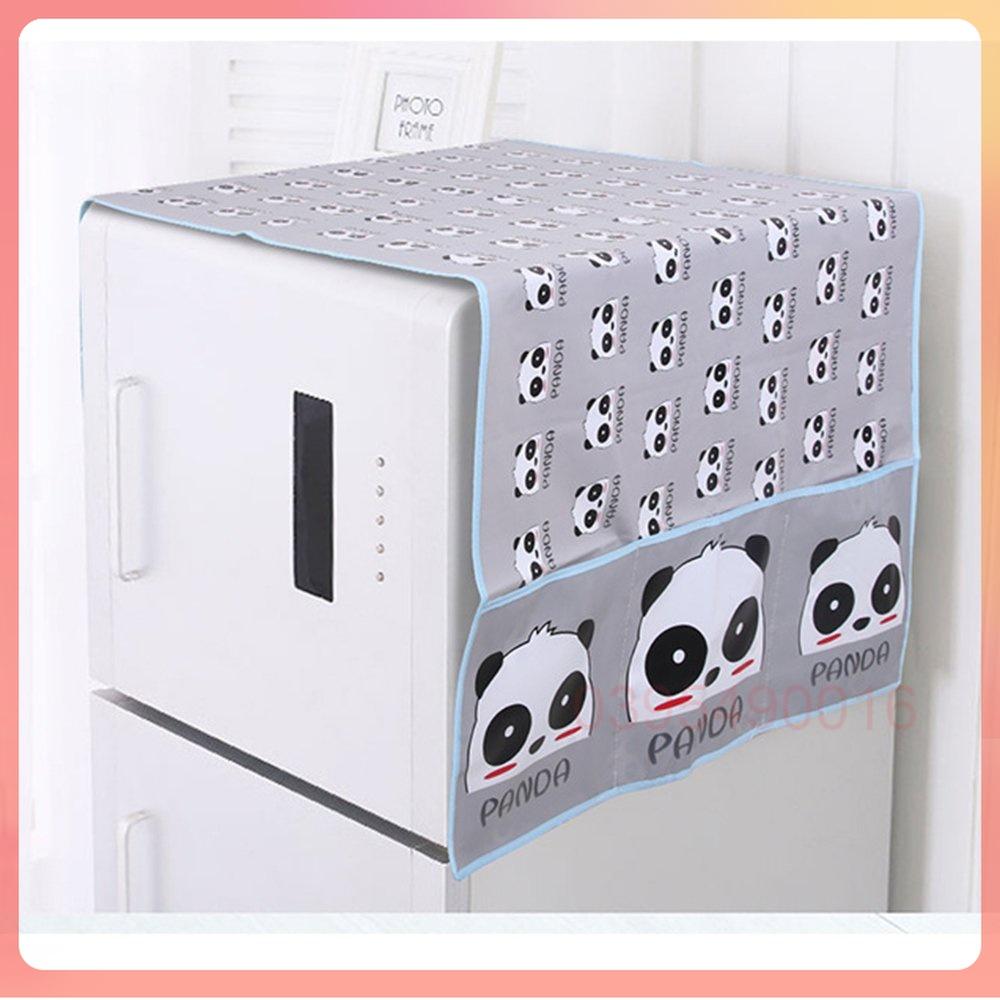 Tấm phủ nóc tủ lạnh 129x55cm bền đẹp chống thấm nước và bụi trang trí nhà, tấm phủ lò vi sóng có ngăn đựng đồ tiện lợi