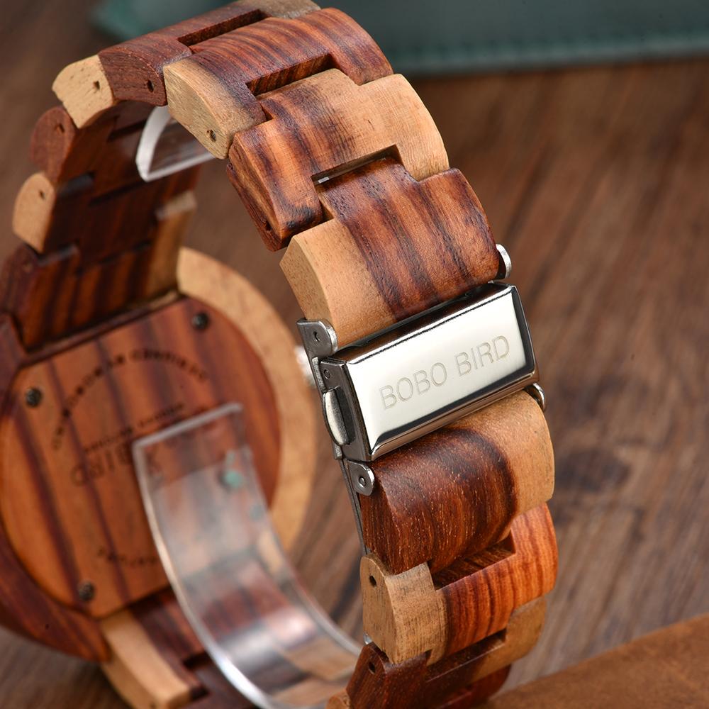 Đồng hồ BOBO BIRD bằng gỗ Quartz Movement 2 Múi giờ Quà tặng kèm hộp cho Nam Nữ - Loại C