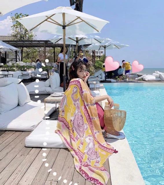 Khăn choàng thời trang in hoạ tiết con voi Khăn choàng du lịch biển