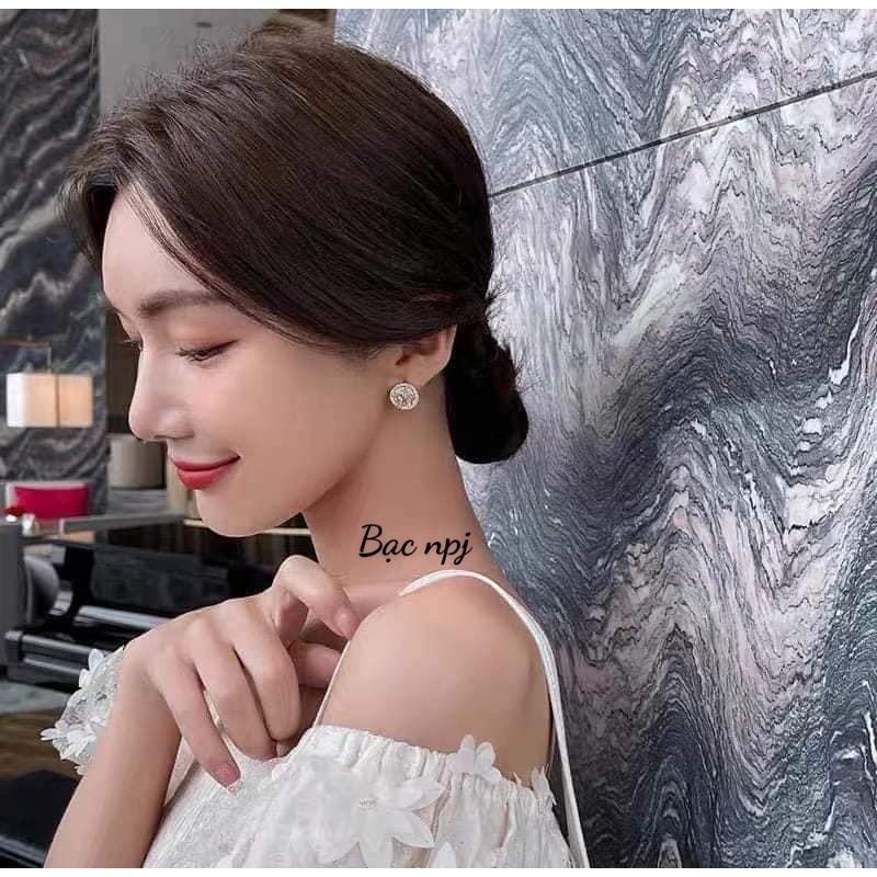 Bông tai bạc kiểu mới Npj nụ tròn cá tính, trẻ trung -Bạc npj
