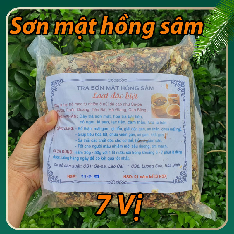 Trà Sơn Mật Hồng Sâm 7 vị bổ thận mát gan an thần dễ ngủ hỗ trợ giảm cân tiểu đường mỡ máu-1KG