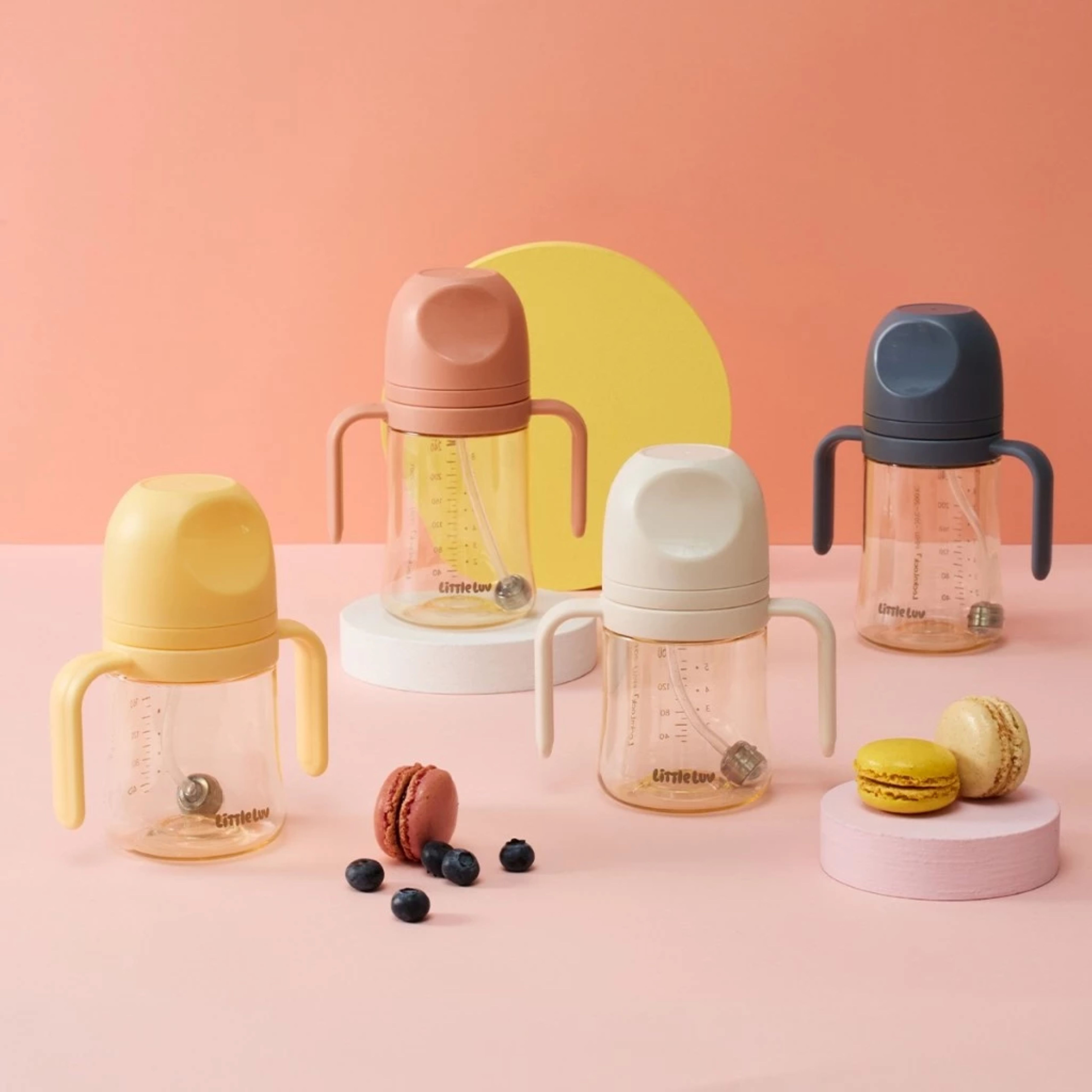 Bình tập uống cho bé LocknLock Little Luv First PPSU Straw Cup có ống hút 280ml HAP914 280ML/ HAP915 350ML