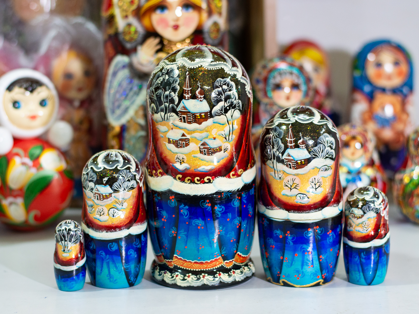 BỘ BÚP BÊ NGA MATRYOSHKA CAO CẤP 5 LỚP 18CM "CỔ TÍCH CHIM LỬA" CỰC ĐẸP VÀ SANG TRỌNG