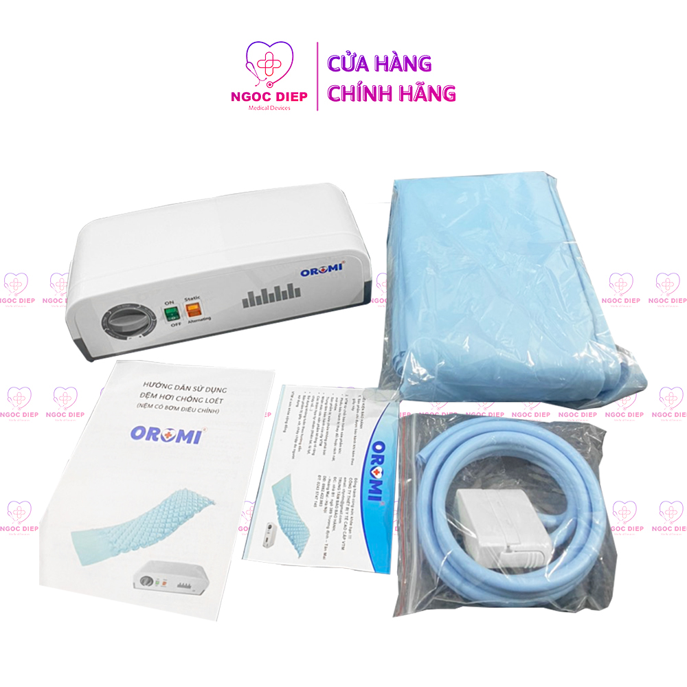 Đệm hơi chống loét OROMI HF608 - Nệm tích cực chống hăm, hoại tử 2 chế độ (Có van không luân chuyển)