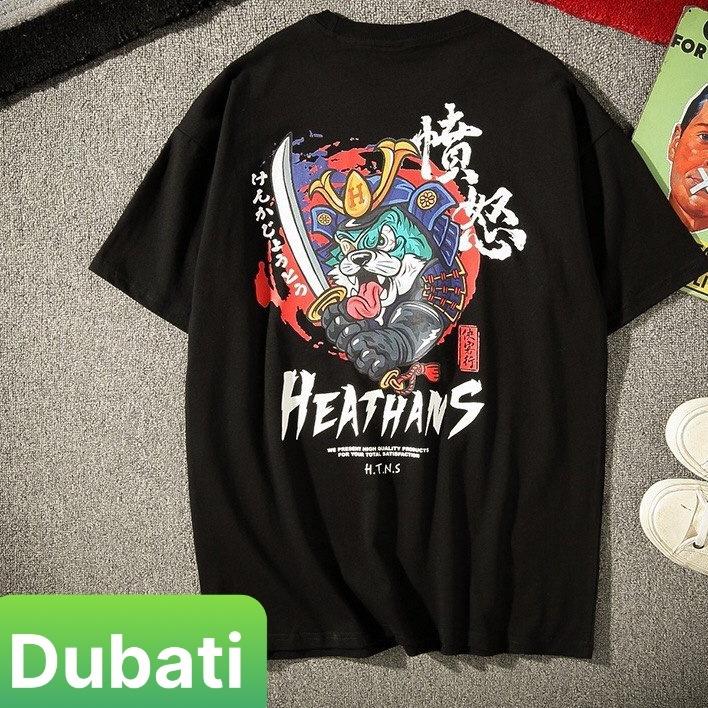 ÁO THUN TAY LỠ NAM NỮ FROM RỘNG MÈO CẦM KIẾM CHẤT COTTON MỊN MÁT CO GIÃN MỚI- DUBATI FASHION