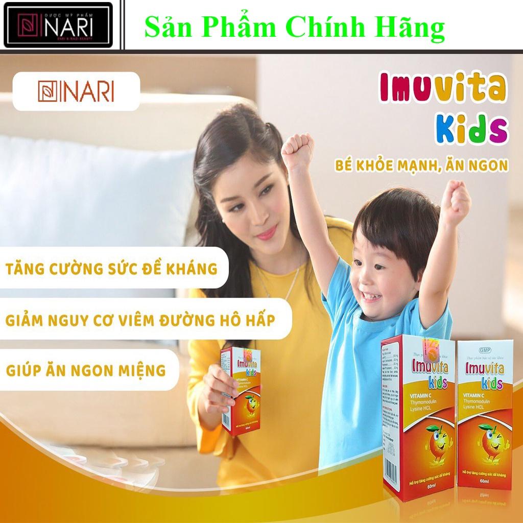 Siro ăn ngon cho bé biếng ăn táo bón chậm hấp thu tăng sức đề kháng Imuvita Kids chính hãng Nari hộp 60 ml