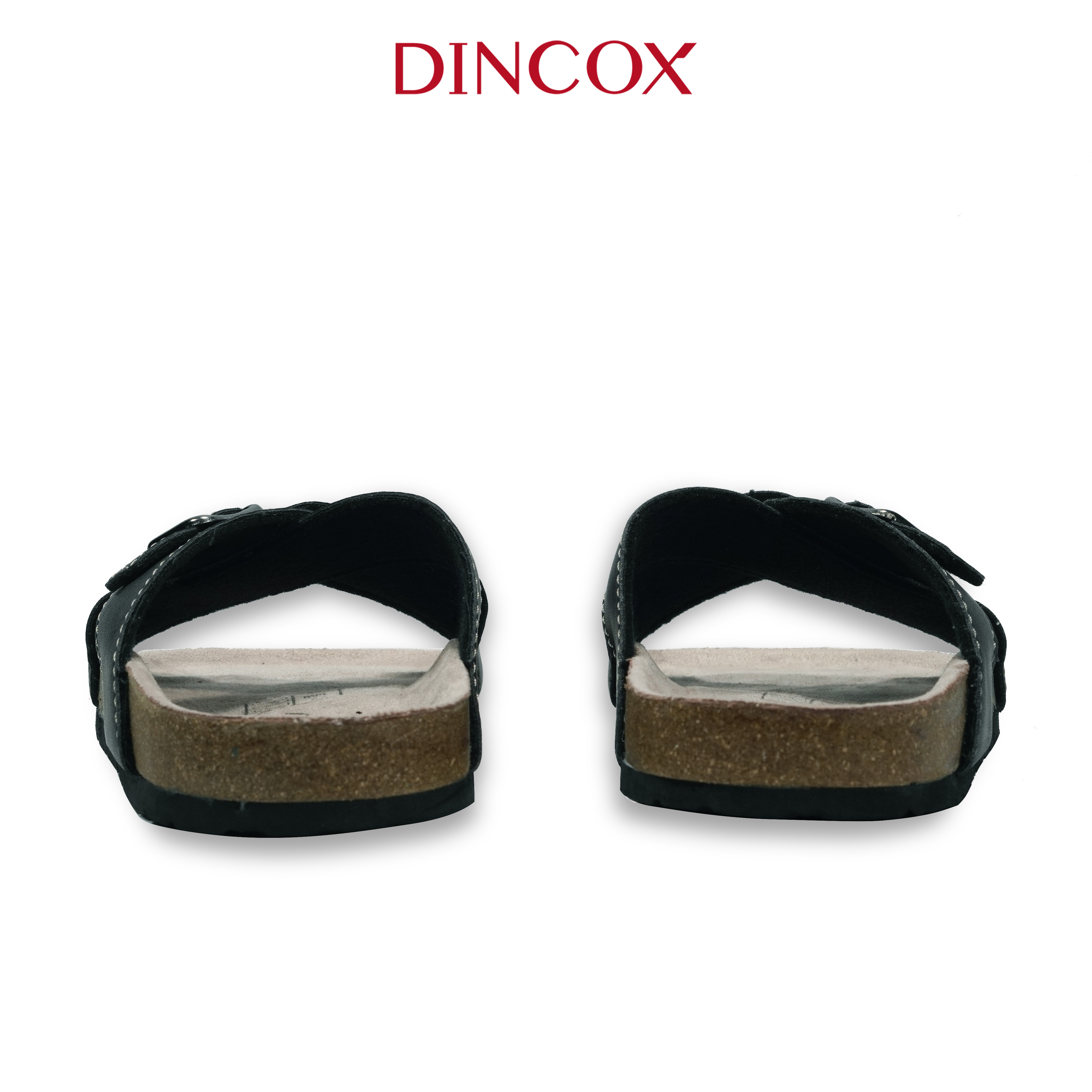 Dép Đế Trấu Nam Quai Chéo 1 Khóa Charcoal DC05 Dincox