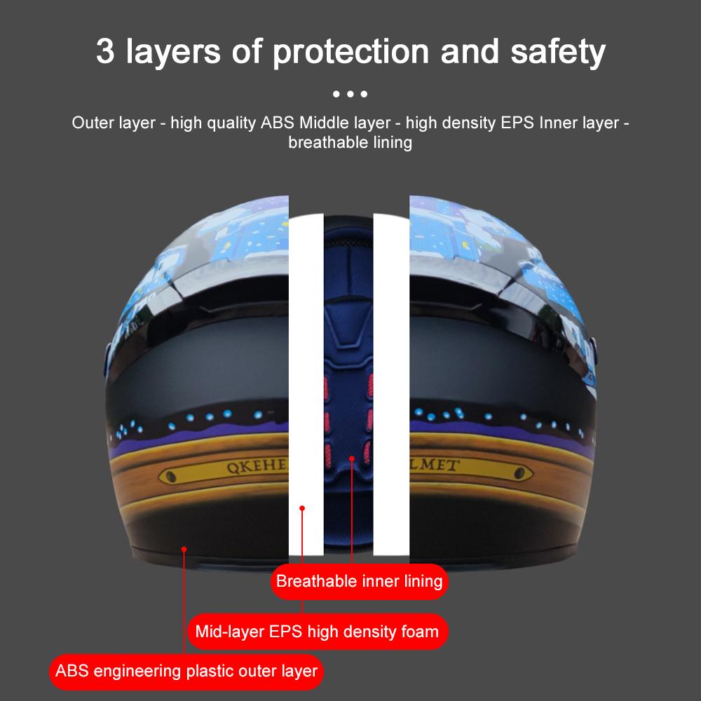 Motorcycle Street Bike Helmet Full Face Safety Helmet Comfortable & Breathable for Men & Women All Seasons