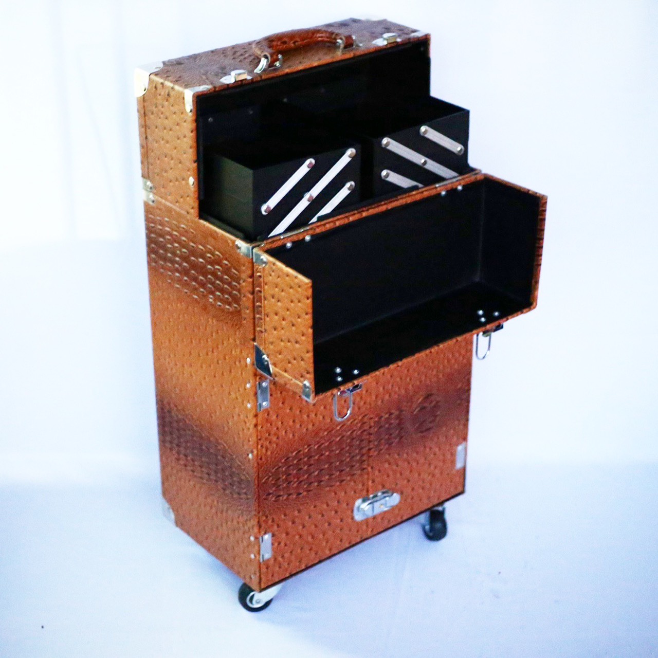 Cốp vali kéo nhiều ngăn đựng dụng cụ trang điểm, make up, phun xăm, nối mi, mỹ phẩm size 36x22x64 cm