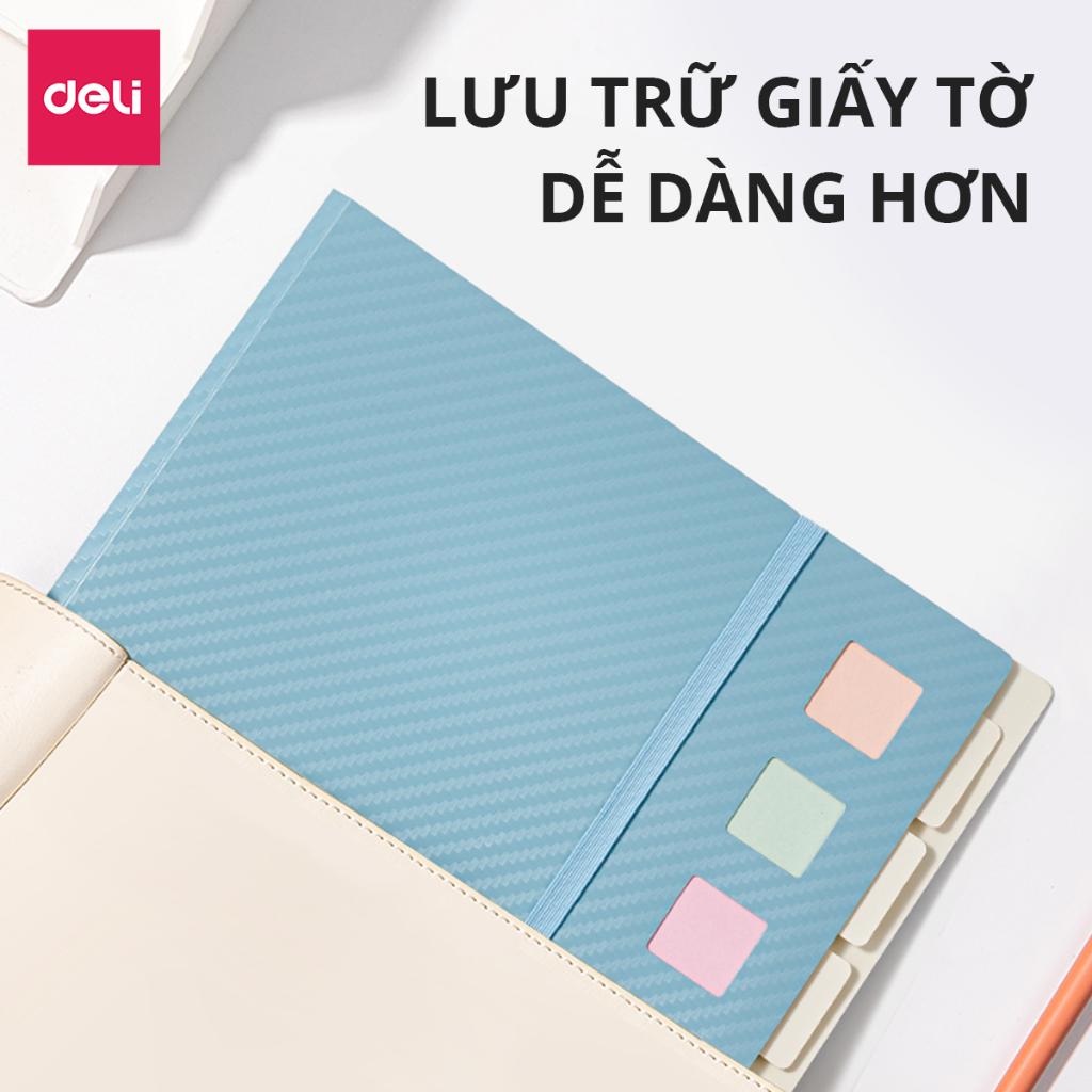 Túi Đựng Tài Liệu 6 Ngăn A4 Có Quai Chắc Chắn Deli - Phù Hợp Lưu Trữ Giấy Tờ Chứng Từ Tài Liệu Dụng Cụ Văn Phòng Học Sinh Túi Đựng Bài Kiểm Tra Chuyên Dụng - PQ602