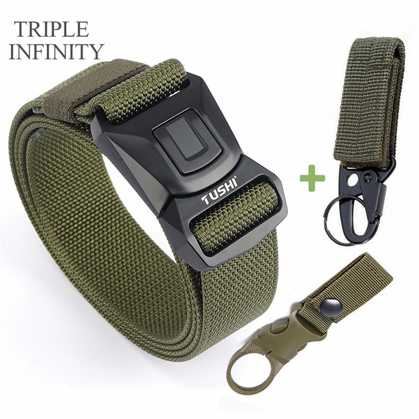 Chiến Thuật Thời Trang Thắt Lưng Nam Phát Hành Nhanh Cắm Khóa Kim Loại Thể Thao Dày Nam Quần Dây Cổ Đan Dây Lưng Cho quần Jean