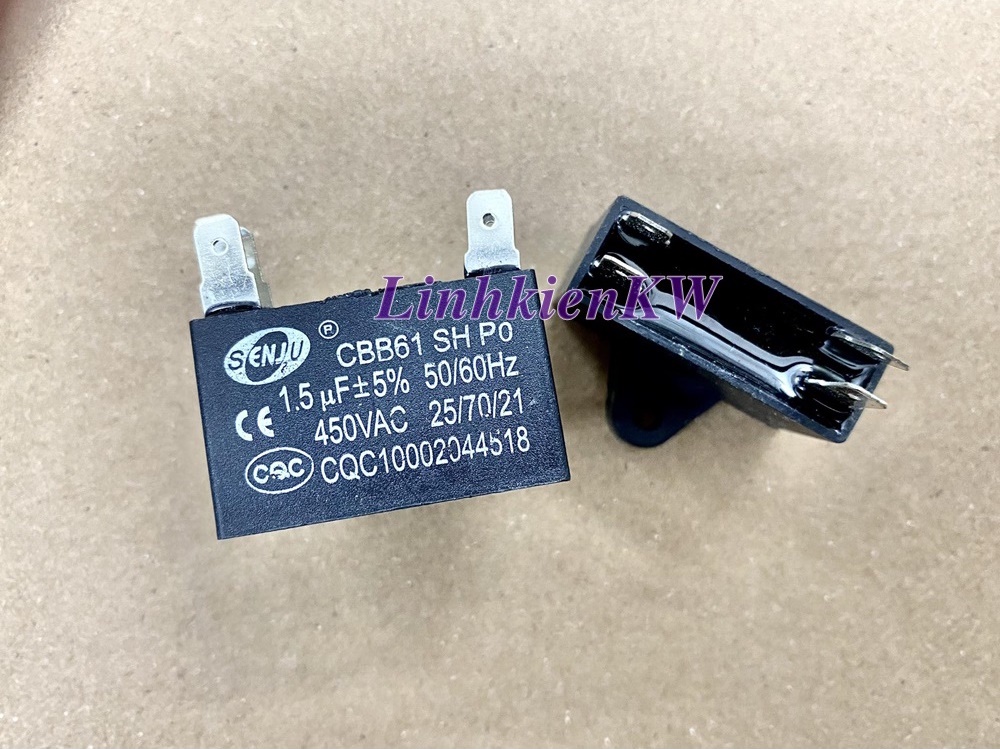 Tụ Quạt Điều Hòa 1.5uf 450v Chân Jack, Mới, Chính gốc 100%