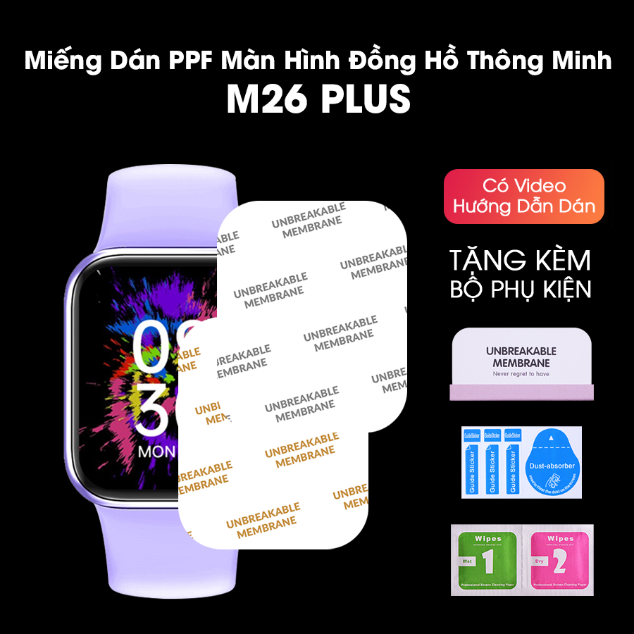 Miếng Dán Màn Hình Mặt Trước PPF Dành Cho Đồng Hồ Thông Minh M26 Plus - Handtown - Hàng Chính Hãng