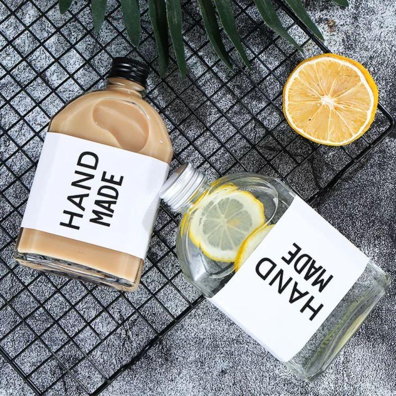 Chai dẹp vuông vai bầu 100ML 200ml 250ML 350ML nắp nhôm