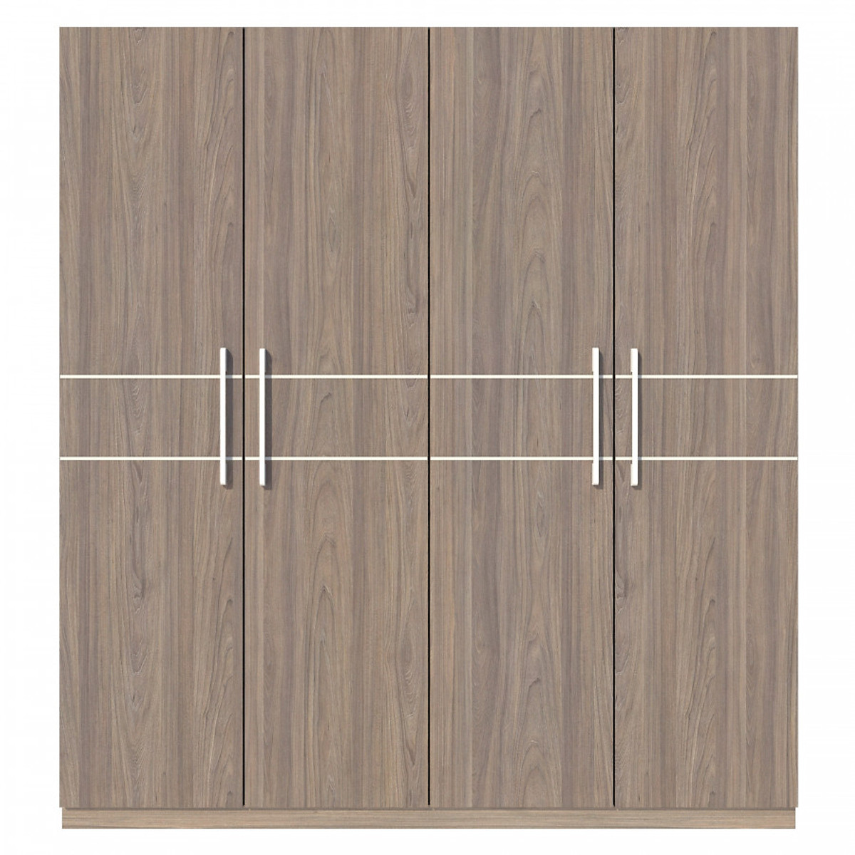 Tủ quần áo gỗ MDF Tundo 4 cánh 3 ngăn đứng màu óc chó 180 x 55  x 200cm