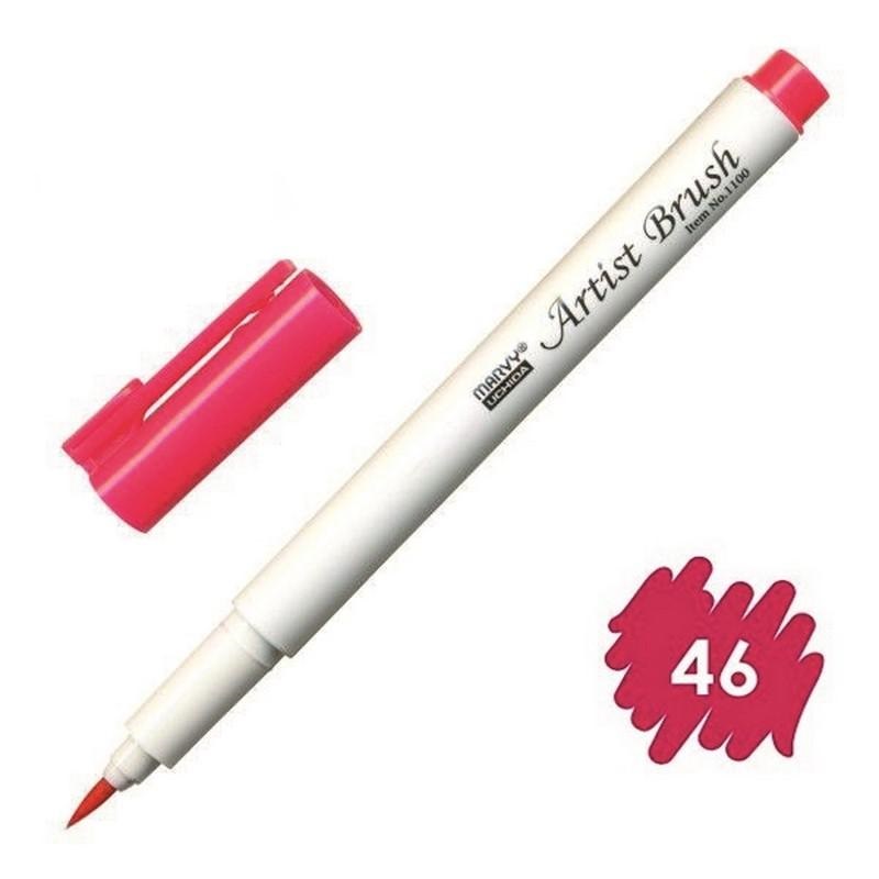 Bút lông đầu cọ viết calligraphy Marvy Artist Brush 1100 - Crimson Lake (46)