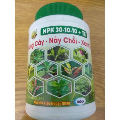 Phân bón vi lượng NPK 30-10-10+TE dưỡng cây-nảy chồi- xanh lá - bomax chai 100 gram