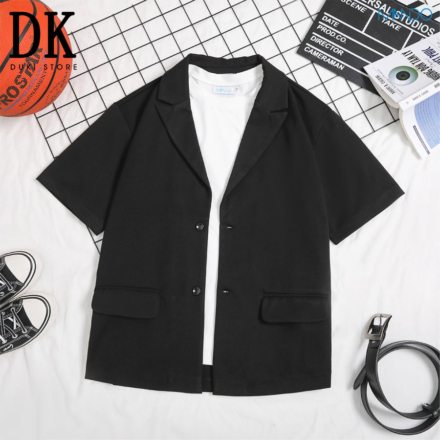 Áo vest nam, áo blazer nam 2 cúc Hàn Quốc màu đen thanh lịch DKH0001