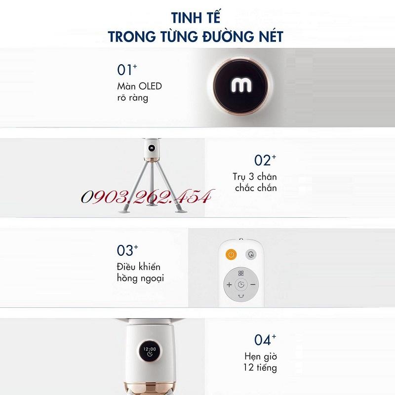 Quạt tích điện MR3700 mới nhất năm 2023, 4 chế độ gió, cảm biến nhiệt NTC, động cơ 1 chiều không chổi than - RE0796