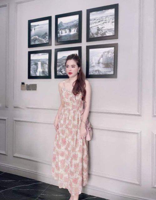 Đầm nữ maxi 2 dây hoa thêu