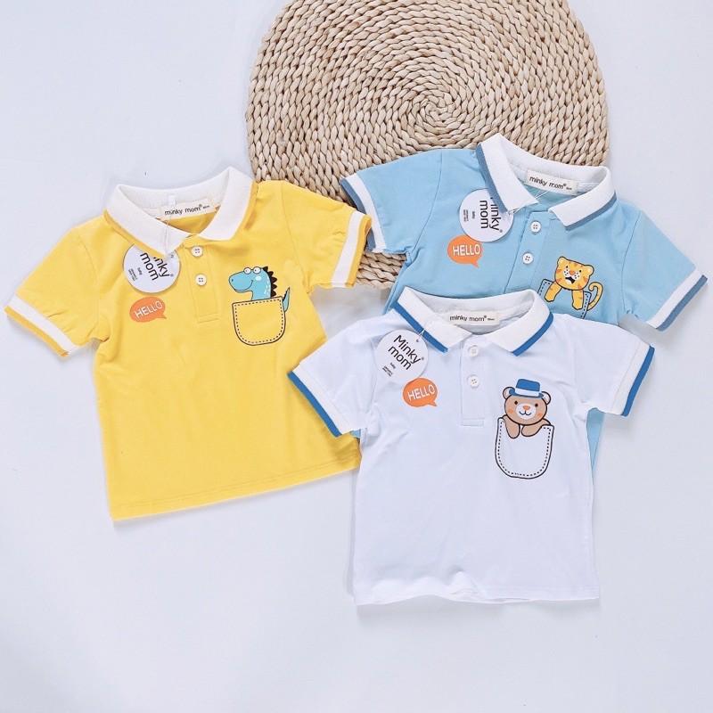 Sale !!! Áo Phông Cổ Trụ In Túi Họa Tiết Động Vật Dễ Thương Cho Bé