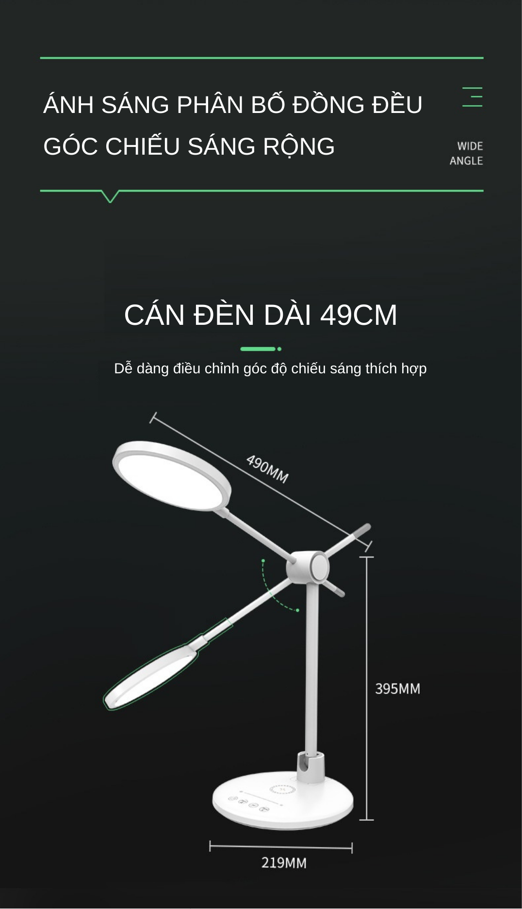 Đèn Bàn Học LED Cao Cấp Độ Sáng Cao Tích Hợp Sạc Không Dây Model TB-55S/SW - Hàng Chính Hãng Tamayoko