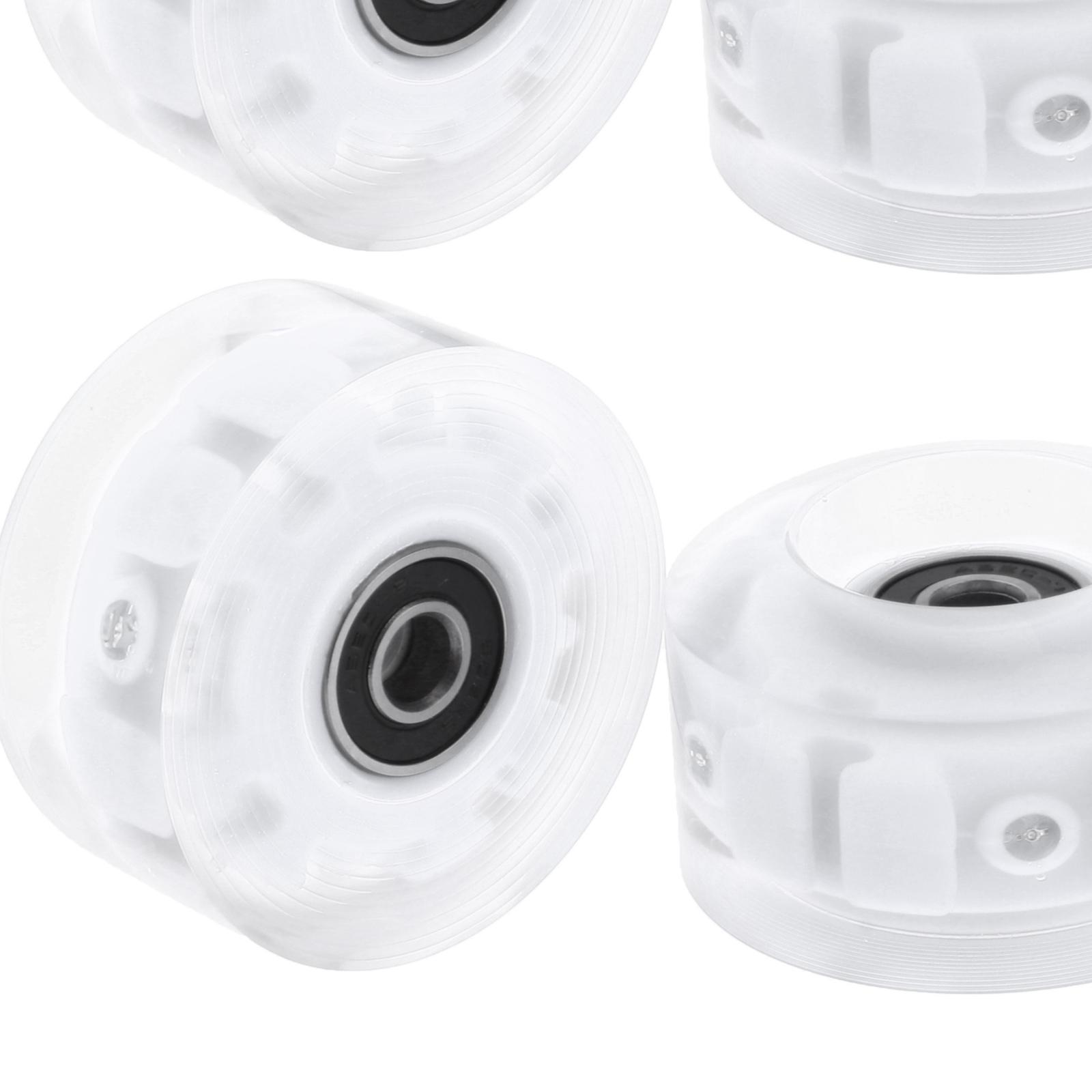 2x4Pack Quad Roller Skate Wheels with Bearings for Double Row Skateboard Pink