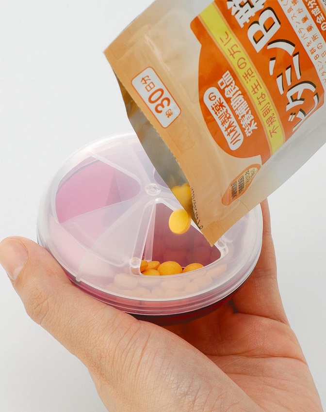 Hộp đựng thuốc viên bỏ túi dạng tròn inomata hàng nội địa Nhật Bản