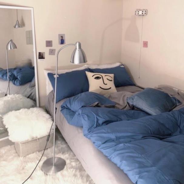 Bộ chăn ga gối Cotton TC Nhà Nhím Chăn ga gối trơn 4 món đủ size giường nệm HÀNG LOẠI 1