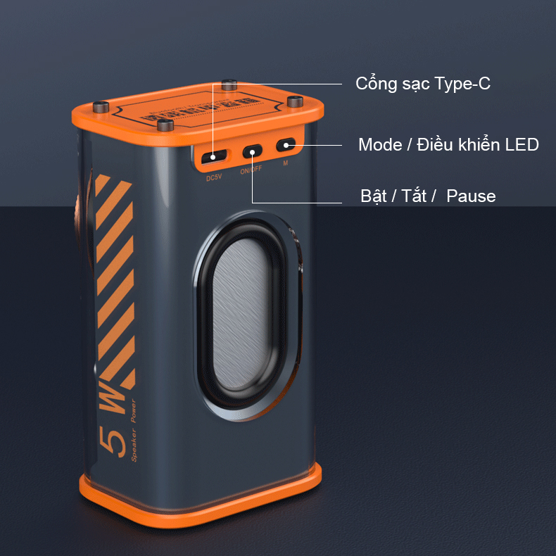 Loa bluetooth mini K07, âm thanh vòm 360 độ- D1475