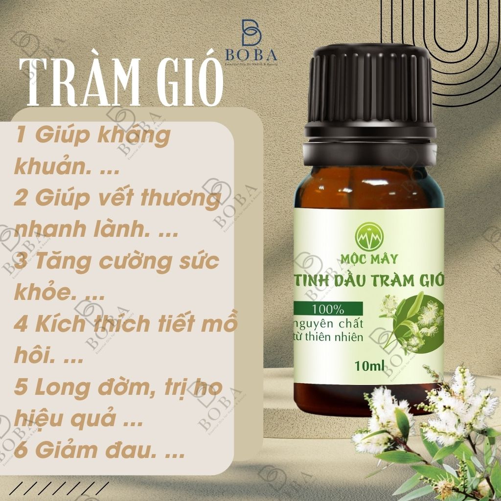 Tinh Dầu Thiên Nhiên Tràm Gió, Phù Hợp Với Mẹ Và Bé, Kháng Khuẩn, Lành Tính, Xông Hương Thơm - BOBA NATURALS