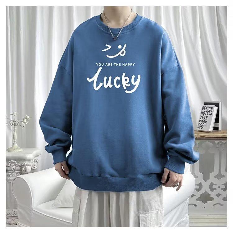 Áo Sweater Tay Dài Cổ Tròn Dáng Rộng In Hình Mặt Cười Phong Cách Hip hop Thời Trang Cho Nam Giới Size M-3XL