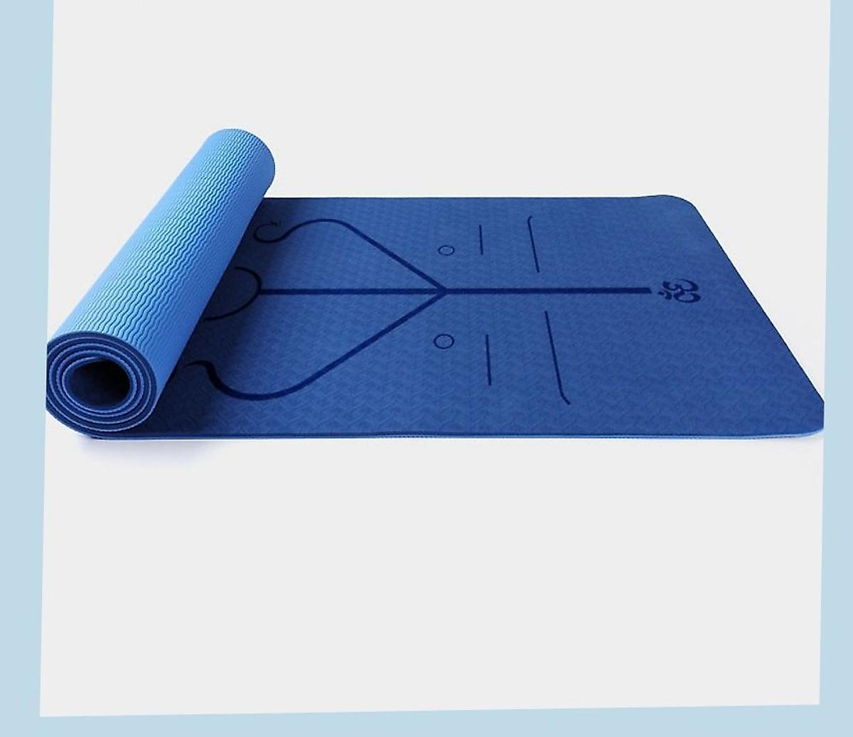 Thảm Tập Yoga Định Tuyến TPE 2 Lớp Cao Su Non + Bao Đựng Và Dây Buộc Thảm Tập Yoga - Rèn Luyện Sức Khoẻ - 8MM: 183*60cm