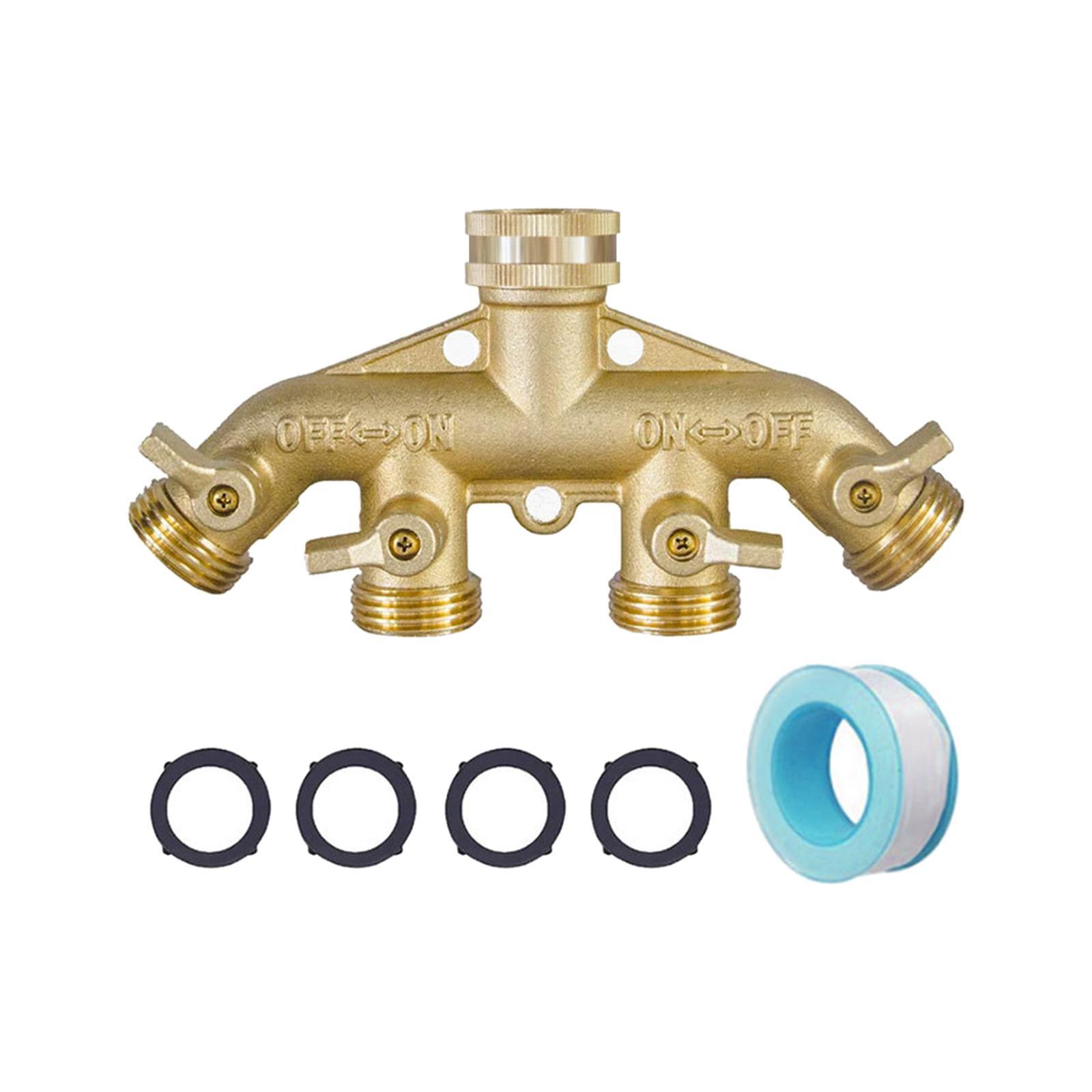 Garden Hose Splitter 3/4" Thread Brass for House Cleaning Pets Showering