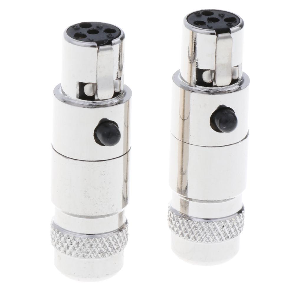 4 Pieces Gold Plated 5mm Mini 4Pin XLR Female Plugs Connectors Socket