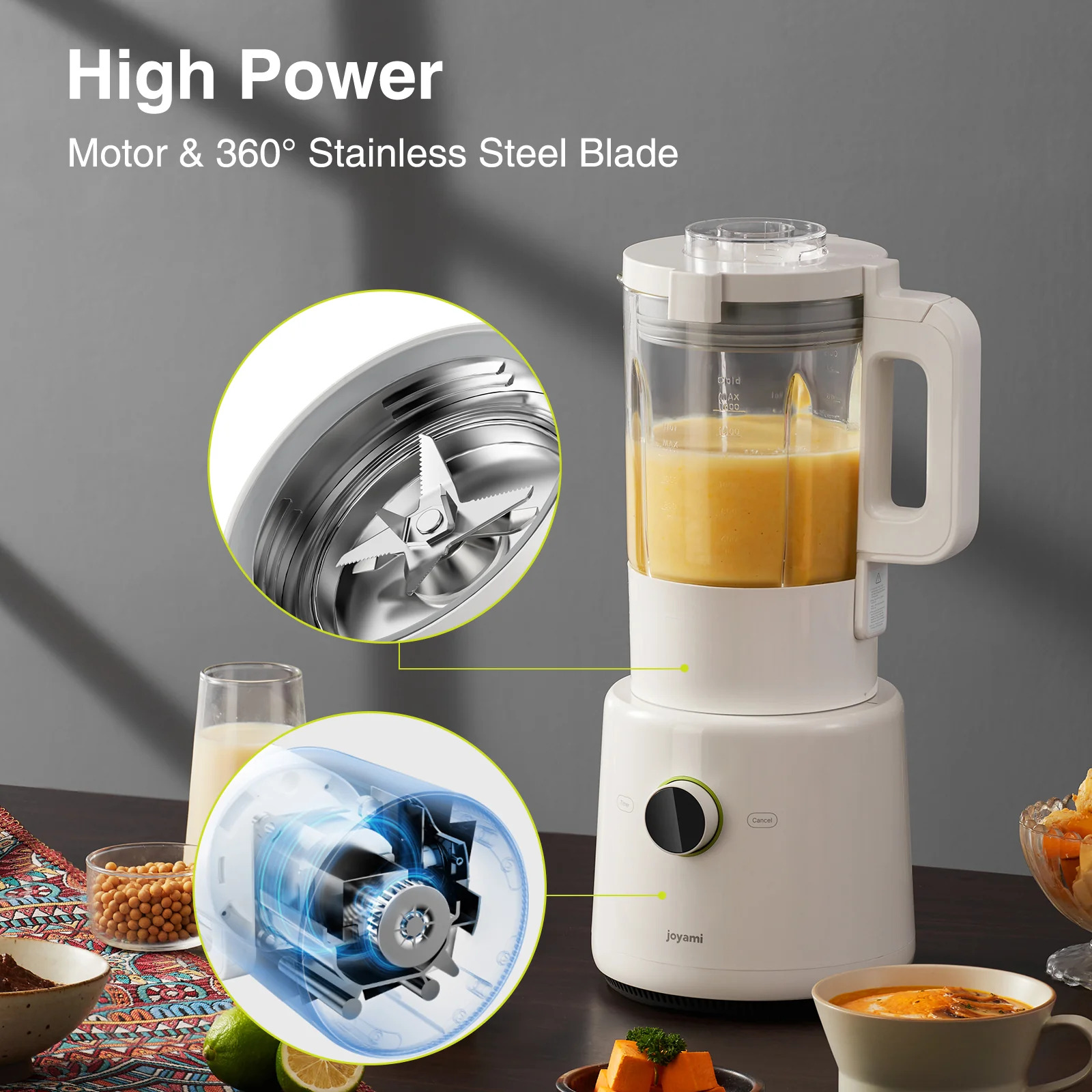 Máy làm sữa hạt, máy xay sinh tố xiaomi Joyami JDD01M - Hàng nhập khẩu