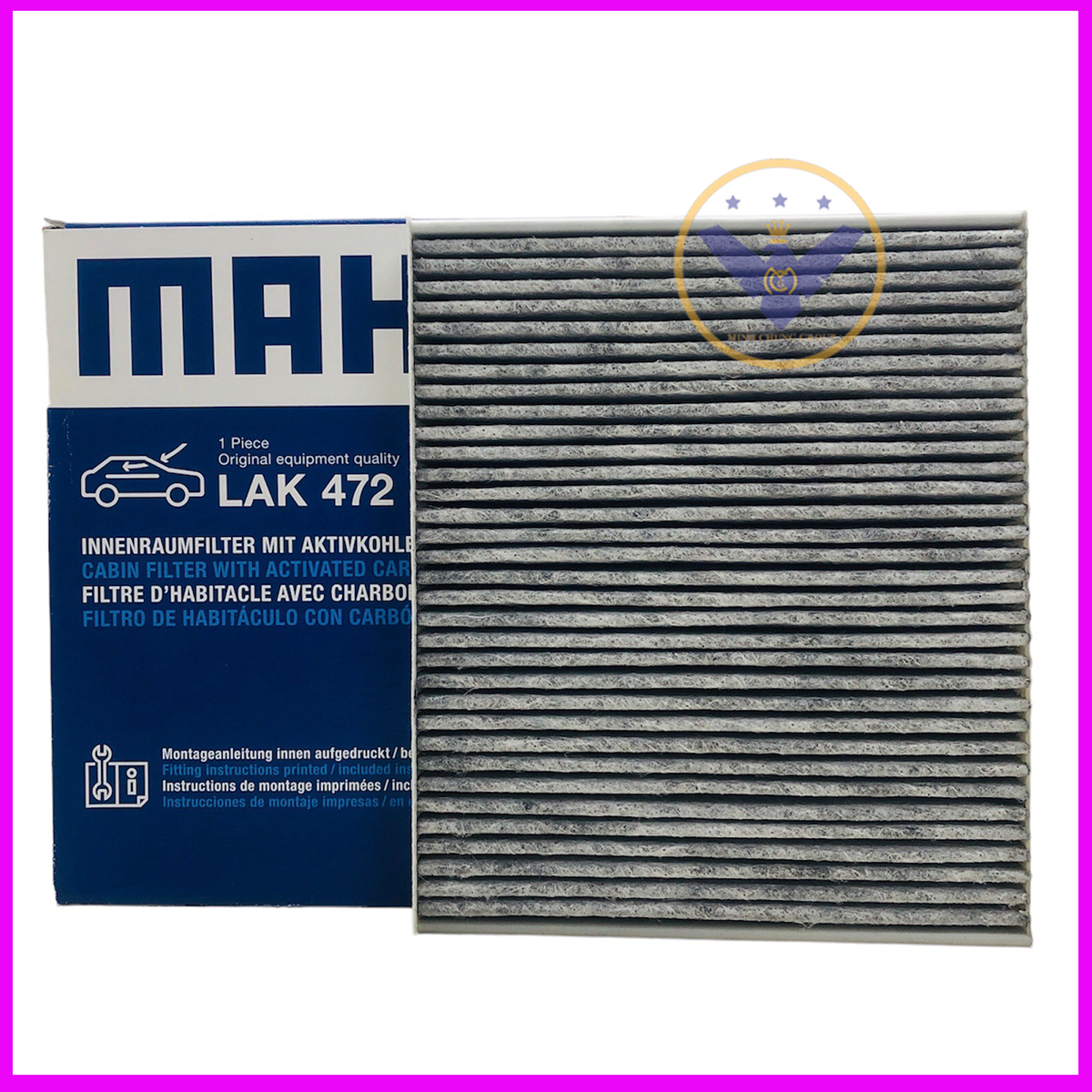 Combo 2 Lọc gió máy lạnh than hoạt tính Mahle LAK-472 cho xe Vinfast Fadil, Chevrolet Spark, Cruze, Aveo, Orlando, Lacetti CDX