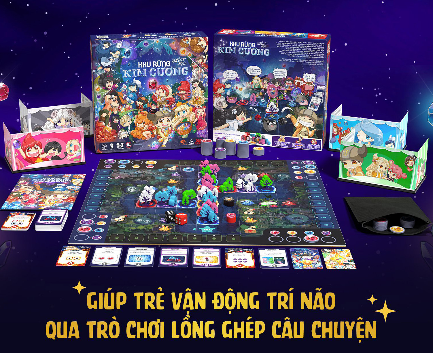 Khu Rừng Kim Cương - Board Game Lớp Học Mật Ngữ Cực Vui Cho Bé