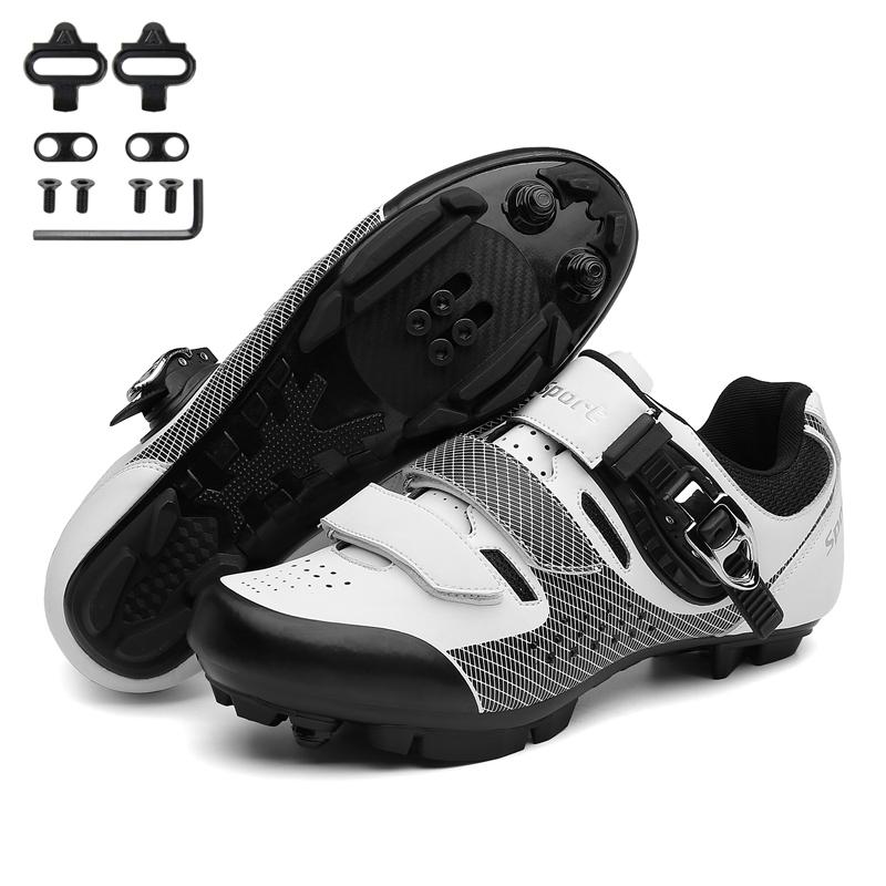 Giày đi xe đạp đi xe đạp leo núi chuyên nghiệp MTB Cleat SPD Giày SPD ngoài trời tự khóa kích thước lớn 48 Sneaker xe đạp đua xe đạp nam Color: Black Shoe Size: 5